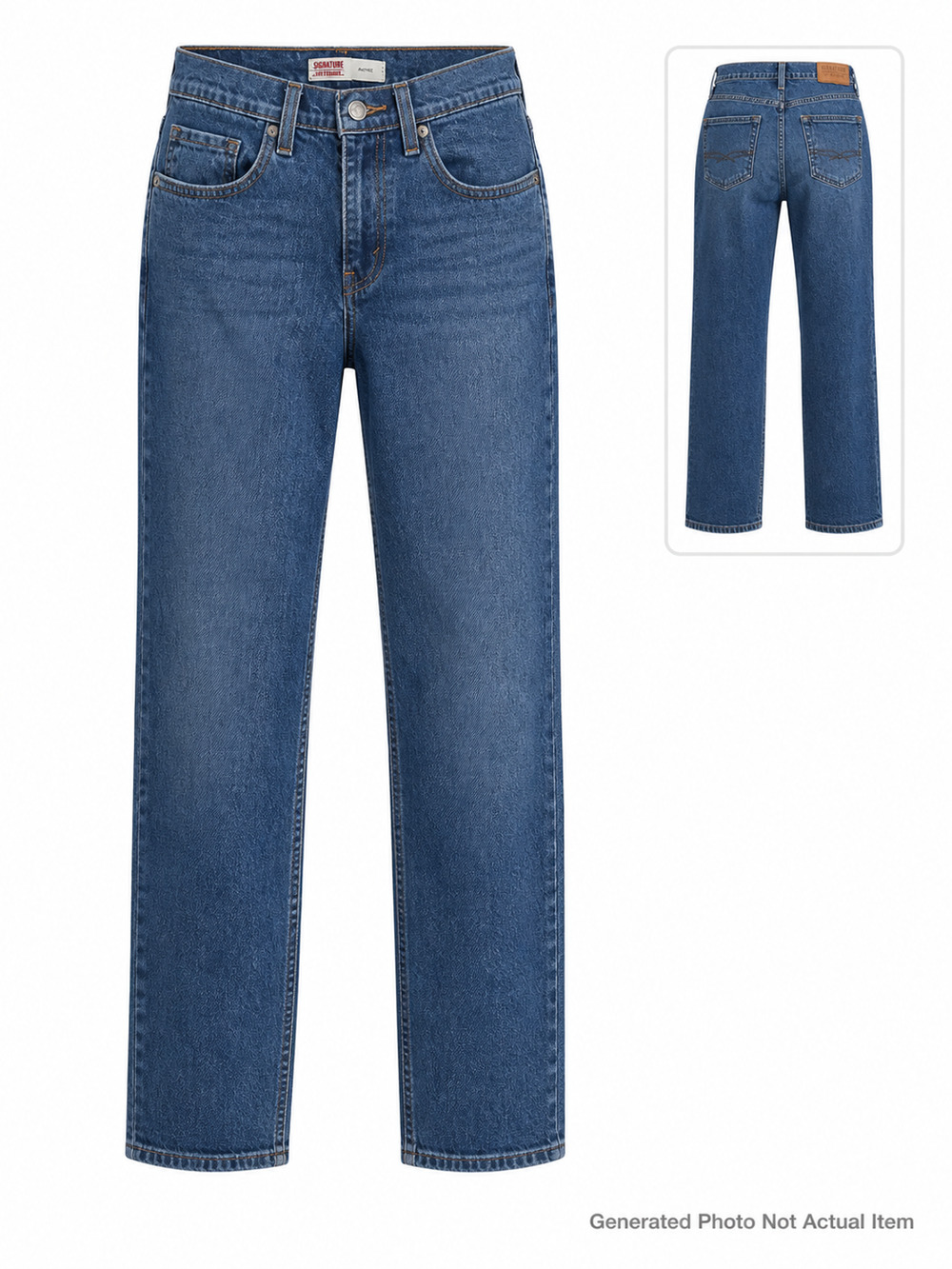 Levis Signature Mens Athletic Fit Jeans Relaxed Straight Leg Medium Wash 28x29